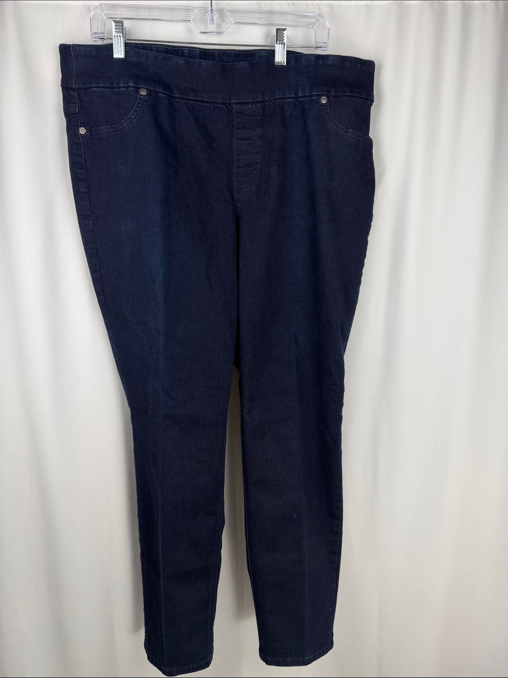 Chico’s Perfect Stretch Pull-On Jeans Size 3 Dark Wash Slim Straight